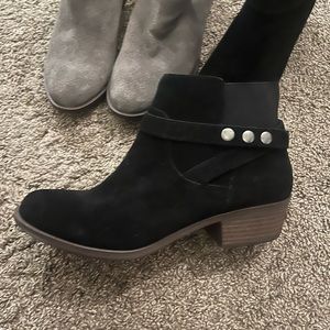 2 Pair Never Worn Black and Grey Booties 7.5